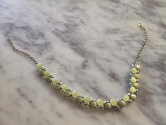 Vintage 2 PC Thermoset Necklace Clip On Earring Set Light Green Moonglow? Lucite