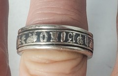 Vtg Sterling Silver LUCKY SYMBOLS Spinner Band Ring Lot ~ Sz 10