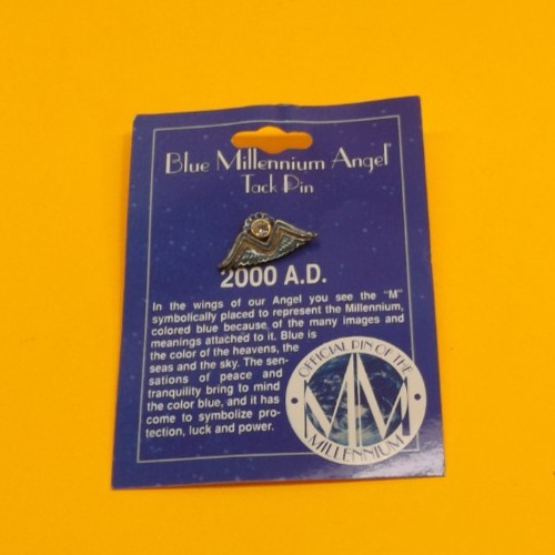 NOS 2000 A.D. Blue Millenium Angel Tack Pin