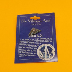 NOS 2000 A.D. Blue Millenium Angel Tack Pin