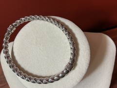 Vintage 950 Silver Milor Italy Twist Hinged Bangle Bracelet 7″