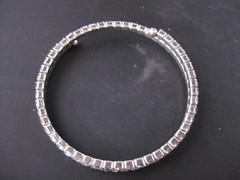 Silver metal crystal women’s bangle bracelet – Fits all wrists