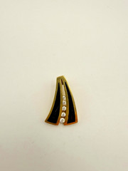 VINTAGE Bernard K. Passman 18K Black Coral & Natural Diamonds Pendant 6 Grams
