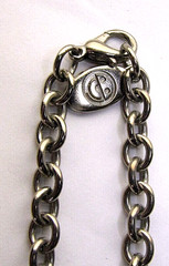 Cecilia Bringheli Necklace Vintage Black Silver Lucite Pendant Square Signed