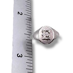 Initial Letter E Signet 925 Sterling Silver Child Baby Pinky Ring Size 3.25