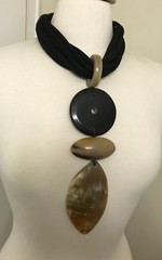 Fabulous Designer Silk Strand & Buffalo Horn Statement Designer Necklace