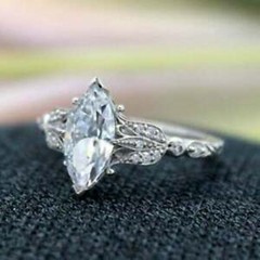 3.20 Ct White Diamond Art Deco Vintage Engagement Ring 925 Sterling Silver