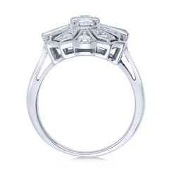 Art Deco Milgrain Ring intricate Vintage Style Statement Design Ring Moissanite