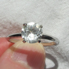Antique Uncas Mfg Co. Cubic Zirconia Solitaire Ring U with Arrow Stamp Size 8.5