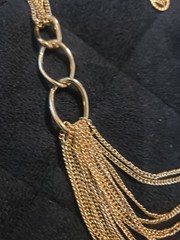 Vintage Crown Trifari Multi Strand And Hoop Necklace Gold Tone Summer Beach Wear