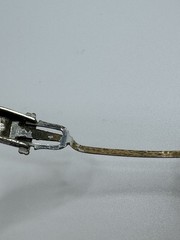 Antiqued Silver Plate Amethyst Glass Etched Gold Designed Bracelet Art Deco