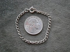 Dainty Small Wavy Link Vintage SHORT Sterling Silver Bracelet 5.25″ ~ 2.7g