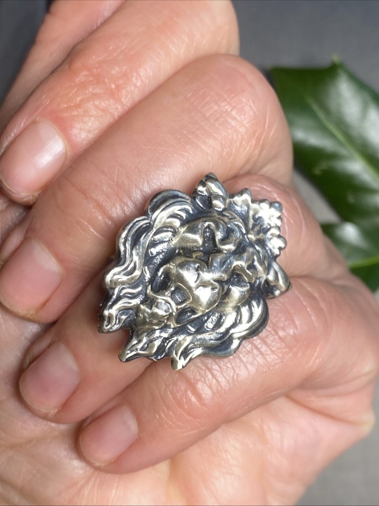 Vintage Cocktail Ring Lion Head Estate Jewelry HUGE Size 5.25 Estate Jewelry