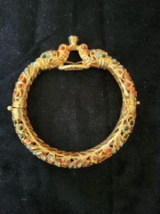 Antique Mughal Elephant Wedding Cuff Bracelet Gold Plated