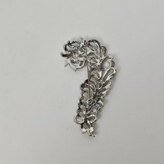 Kenneth Jay Lane KJL NR Crystal Rhinestone Pave Feather Plume Brooch Pin 3.25″