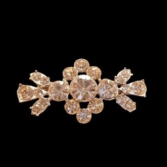 Vintage Silver Pot Metal Paste Rhinestone Brooch 2.25 X 1in