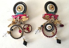 Lunch At The Ritz COUPE LOOPS Clip-on Earrings ~ Sports Cars