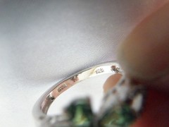 Vintage Sterling Silver Natural Irradiated Green Tourmaline Halo Ring Size 6