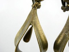 Vintage Donna Karan Brass Tone Metal Clip on Earrings DK Co Hallmark