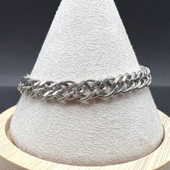 Vintage Monet Charm Bracelet Silver Tone Safety Chain Signed