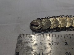 Bracelet, 1956 Mexican 1 Centavo coin is Hand crafted from brass Coins