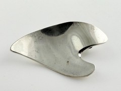 Vintage E Dragsted Denmark Sterling Silver Modernist Heart Pin Brooch 12g 2 Inch