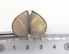 925 Silver Natural Australian Opal Heart Shape Unique Pendant 1 Inch