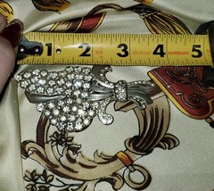 1930s Art Deco MASSIVE hand set Rhinestone Pot Metal Foliage Brooch *unique