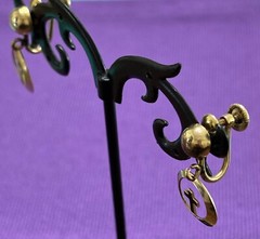 JMS Signed 1/20 12 KT Gold Filled Screw Back Earrings Crosses Open Circles Vtg