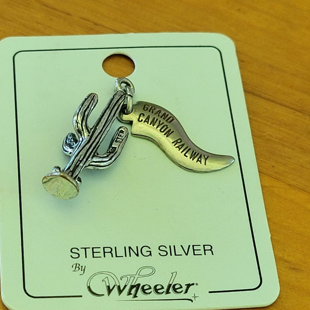 Vintage Wheeler Sterling Silver Grand Canyon Railway Saguaro Cactus Charm