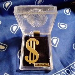 18KT Gold Plated Gold Dollar Sign Fashion Jewelry Pin Brooch