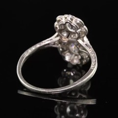 Art Deco Style Round Cut Lab Created Diamond 14k White Gold FN Anniversary Ring