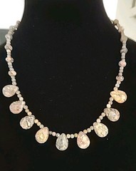 Vintage JTV Leopard Jasper Semi Precious Gemstone Bead Necklace Fishhook Clasp