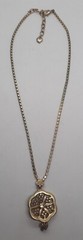 Vintage Signed Carol Lee Rhinestone Flower Pendant Necklace