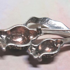 Sterling Silver Marcasite Tulip Leaf Flower Pin Hypoallergenic Nickel Free 14.5g