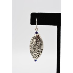 Vintage Dangle Earrings Silver Tone Beaded Shiny Pattern Cocktail 1990s BinAK