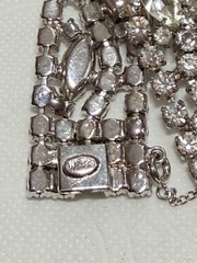 Vintage Weiss Signed Clear Rhinestone Bracelet Marquise Crystal Silver Tone