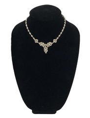 Bogoff Necklace Choker Rhinestone Silver Tone 15.5 in Length – Vintage