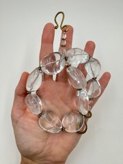 ROCK CRYSTALS GENUINE LARGE CHUNKY ICE COLD NUGGETS POLISHED NECKLACE CHOKER 16″