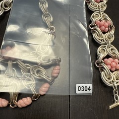 Vintage Silver Pink Beads Necklace, & Bracelet Lightweight Metal