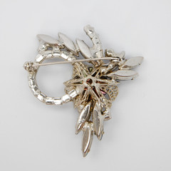 Juliana Delizza Elster Brooch Rivoli Margarita Blue Crystal Rhinestone Brooch