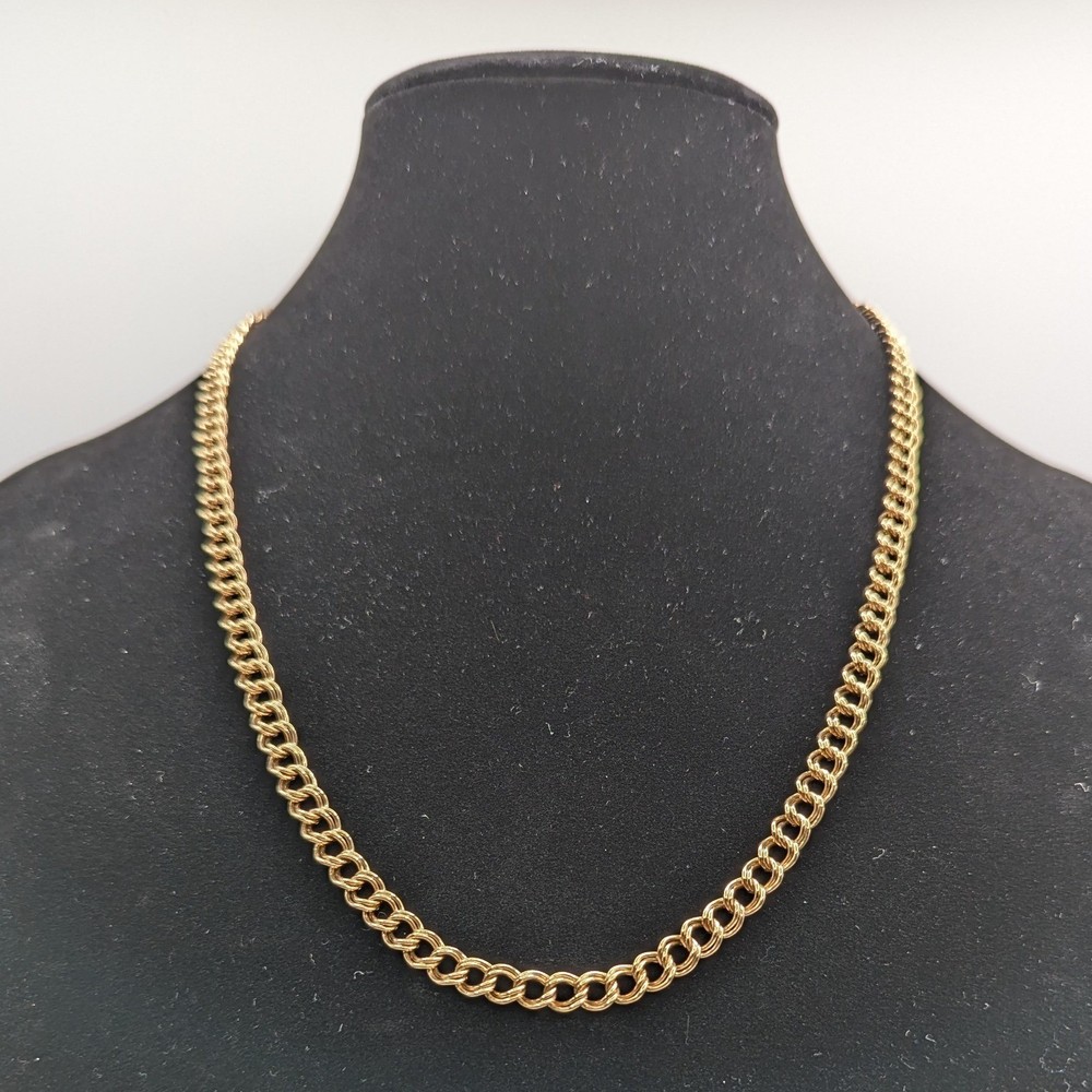Sarah Coventry Vintage Gold Tone Double Link Chain Necklace 23 Inch Curb Style