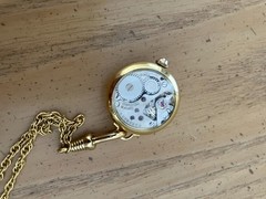 Vintage Bucherer Swiss 17-Jewel Pendant Watch, Manual Wind, Original Box & Paper