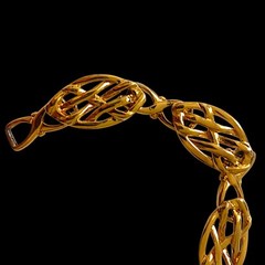 Napier Ornate Chain Link Bracelet Vintage Gold Tone Open Work Filigree Rococo