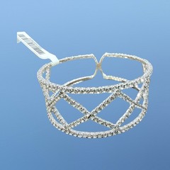NWT ICING Claire’s SILVER Tone RHINESTONE FASHION STRETCH BRACELET 1 Sz Fits All