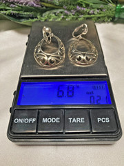 Vintage Jezlaine Fine Sterling Silver Ornate Filgree Scroll Clip Earrings