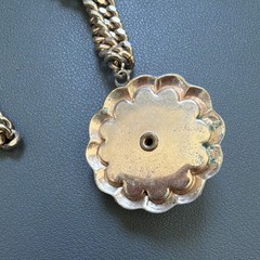 Barclay Signed Gold Tone Curb Chain Bracelet Box Clasp Rhinestone Flower Charm