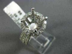 ESTATE LARGE 1.52CT DIAMOND 14KT WHITE GOLD 3D HALO SEMI MOUNT ENGAGEMENT RING