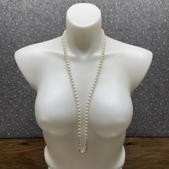 Vintage Carol Lee Single Strand Knotted Faux Pearl Necklace Jewelry KG JD