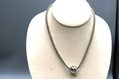 RARE SILPADA STERLING SILVER HEAVY ORNATE BALL SLIDE SNAKE CHAIN NECKLACE S5